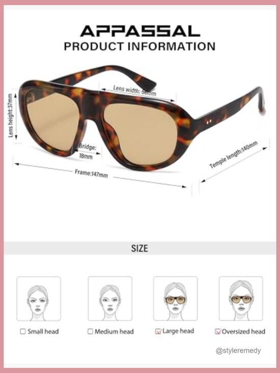 Oversized Polarized Aviator Sunglasses UV400 Protection Retro Vintage main image 7